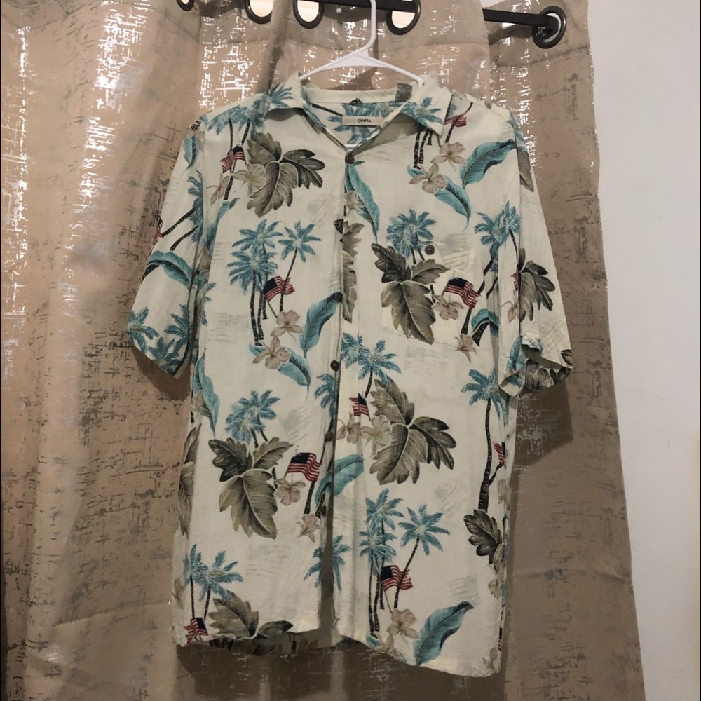 Moda Campia Palms Button Up short sleeve